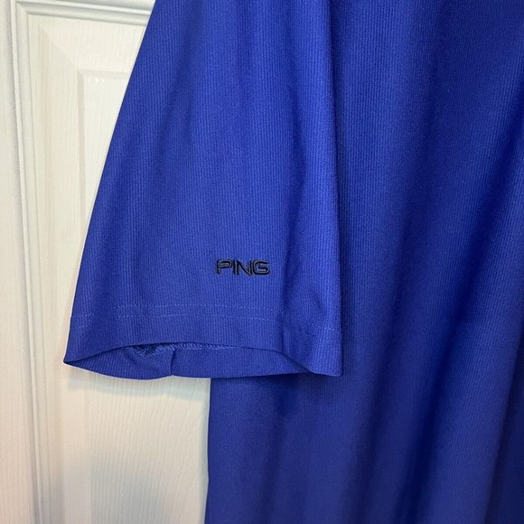 Ping Collection Golf Polo Performance Dynamics Dark/Royal Blue Sleeve Logo SizeL - Picture 3 of 6